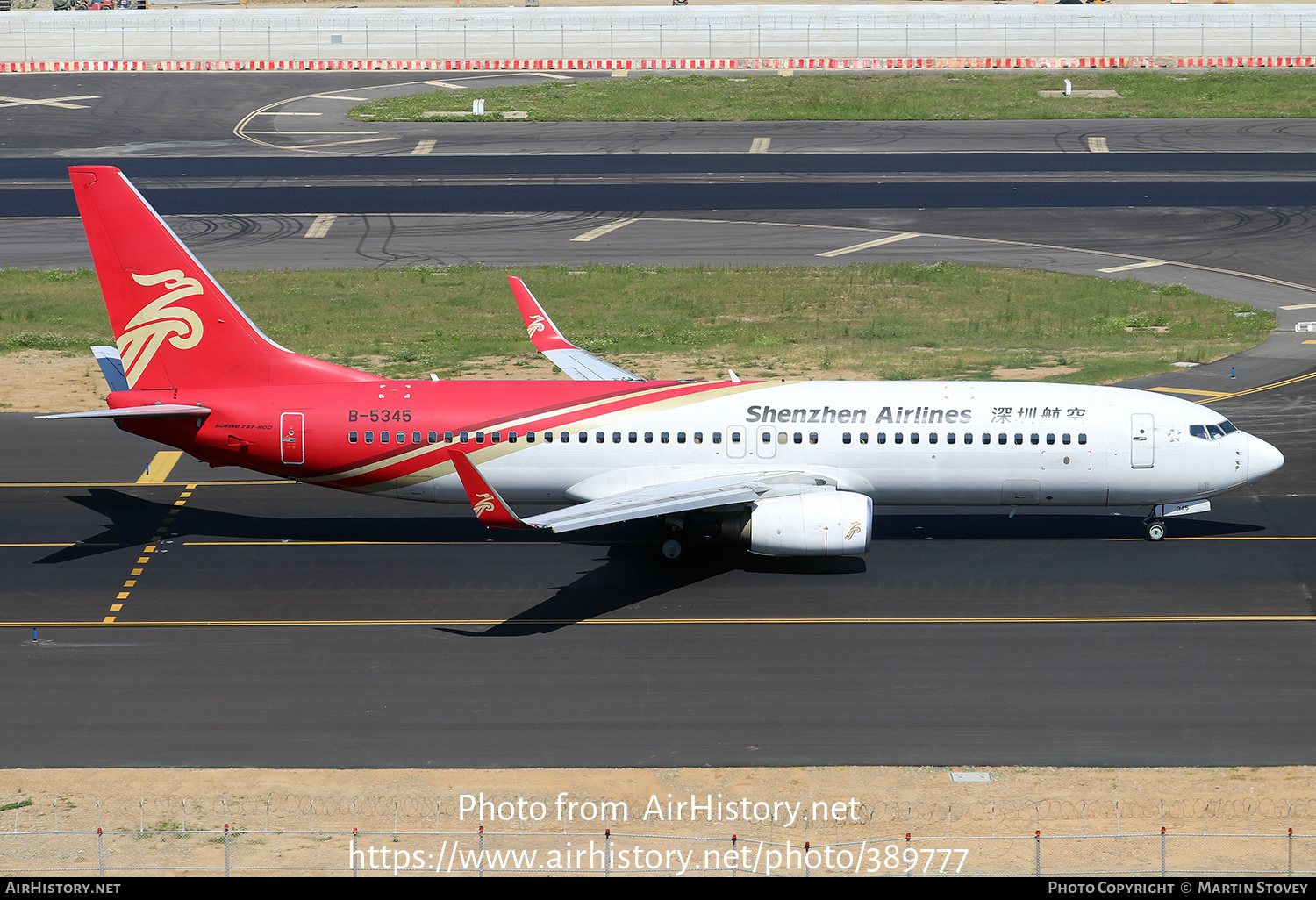 Aircraft Photo of B-5345 | Boeing 737-86N | Shenzhen Airlines | AirHistory.net #389777