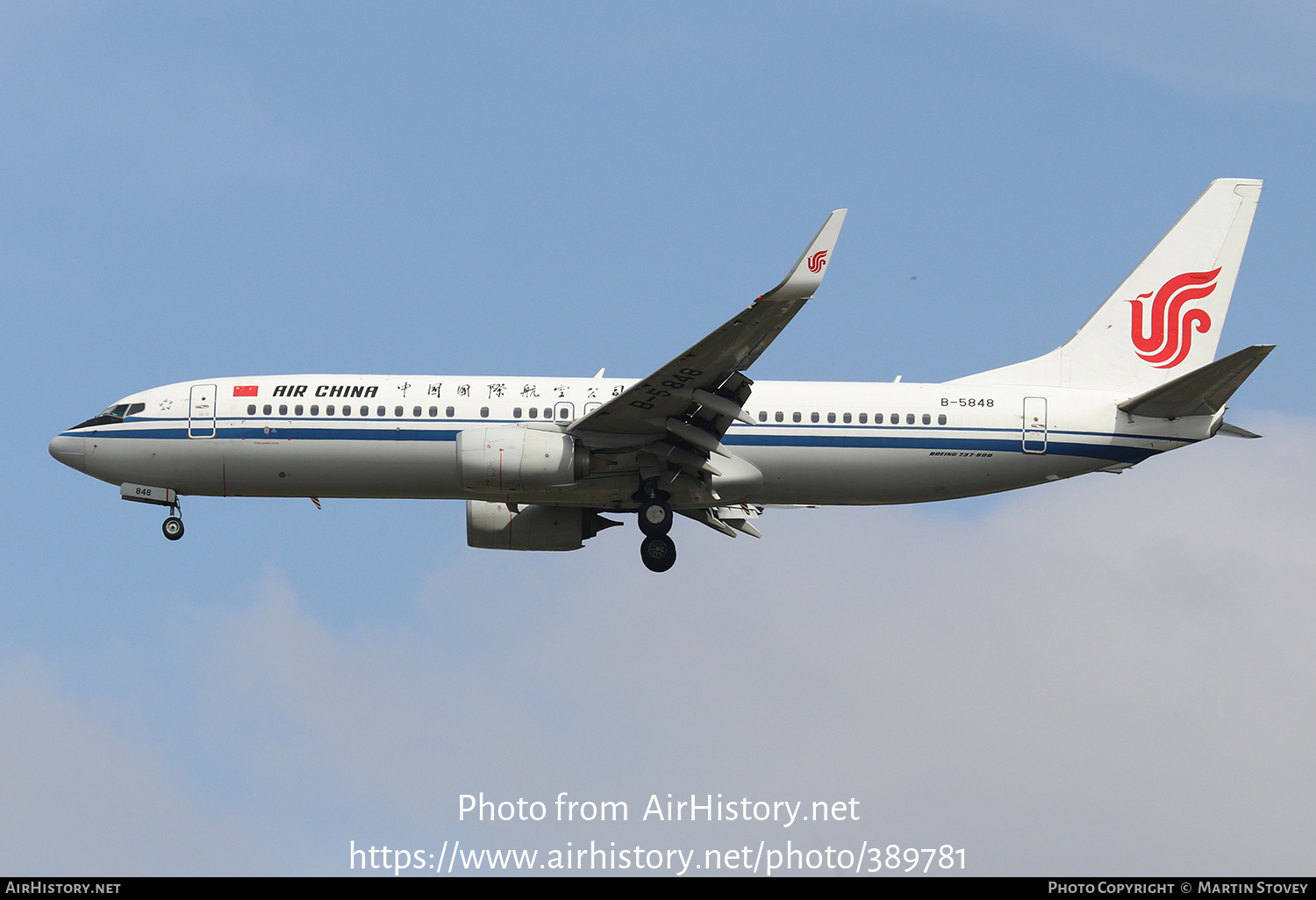 Aircraft Photo of B-5848 | Boeing 737-89L | Air China | AirHistory.net #389781