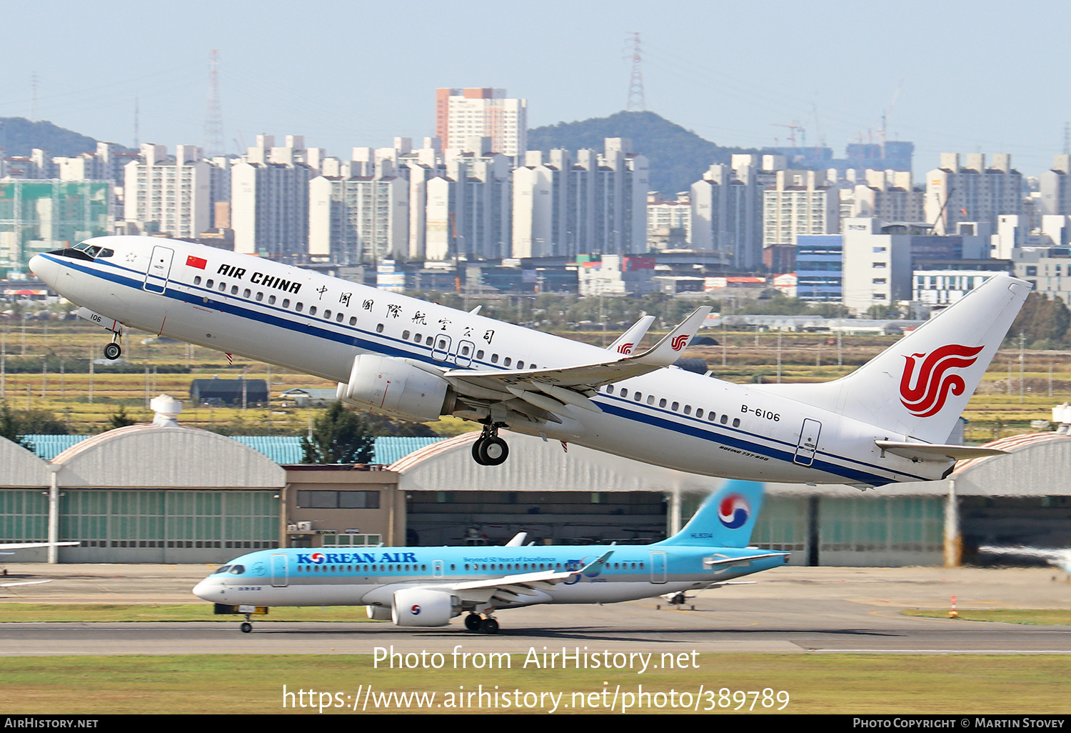 Aircraft Photo of B-6106 | Boeing 737-89L | Air China | AirHistory.net #389789