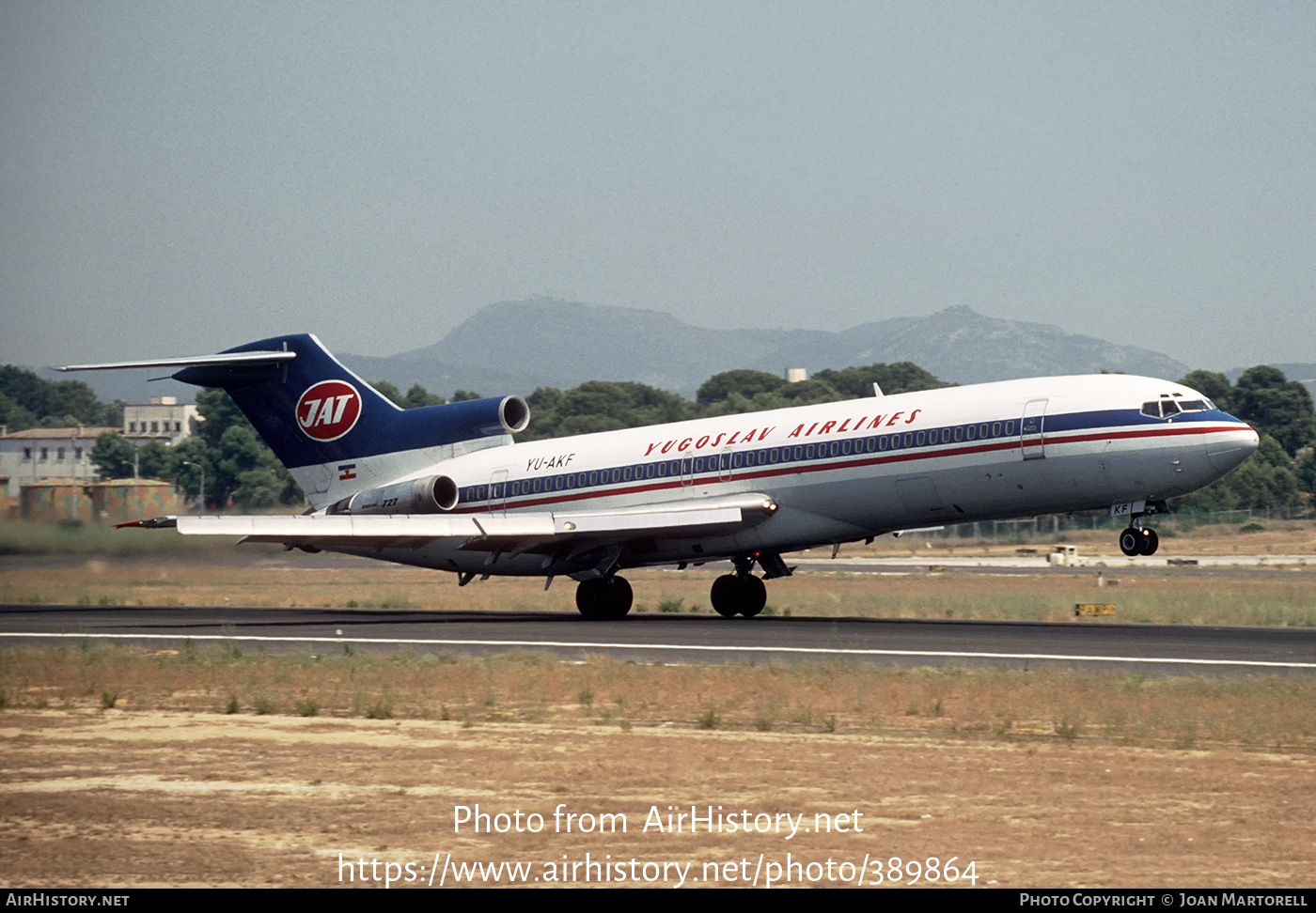 Aircraft Photo of YU-AKF | Boeing 727-2H9/Adv | JAT Yugoslav Airlines - Jugoslovenski Aerotransport | AirHistory.net #389864