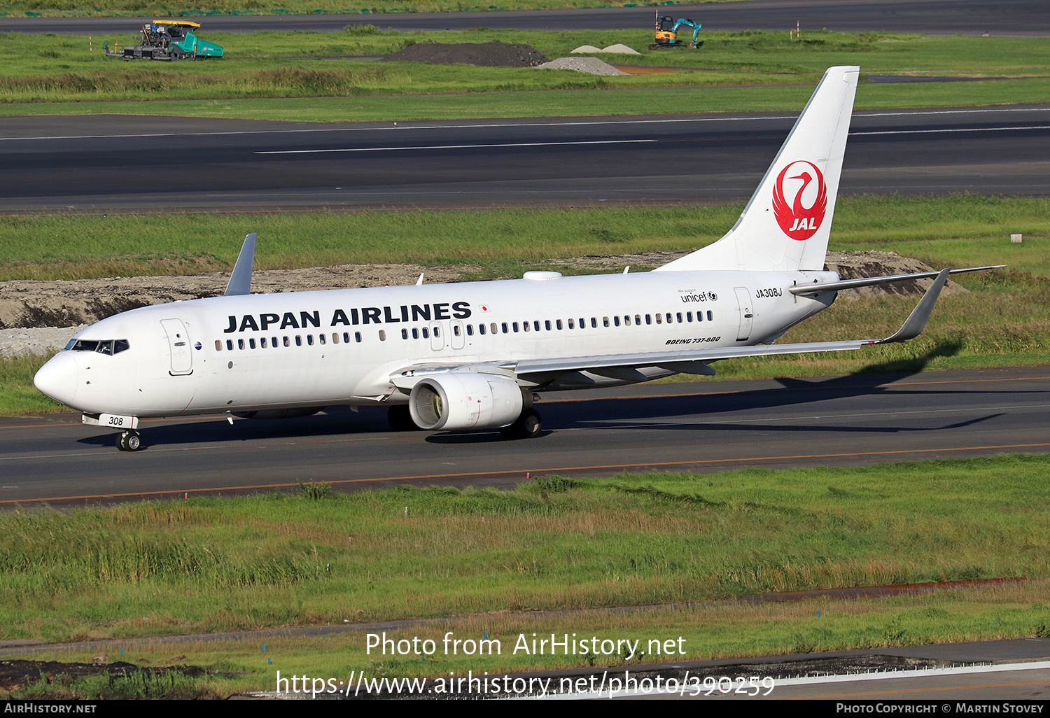 Aircraft Photo of JA308J | Boeing 737-846 | Japan Airlines - JAL | AirHistory.net #390259