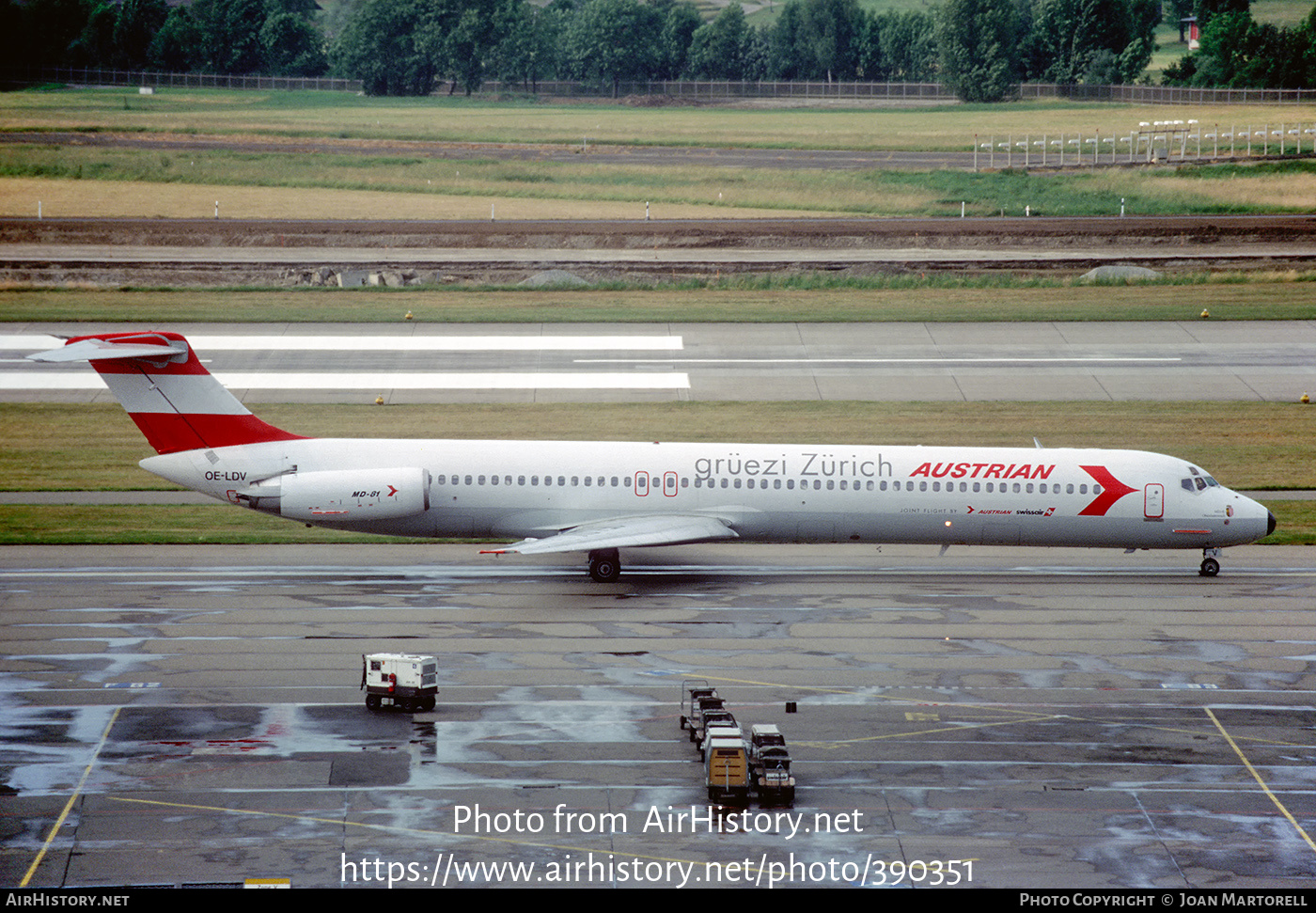 Aircraft Photo of OE-LDV | McDonnell Douglas MD-81 (DC-9-81) | Austrian Airlines | AirHistory.net #390351