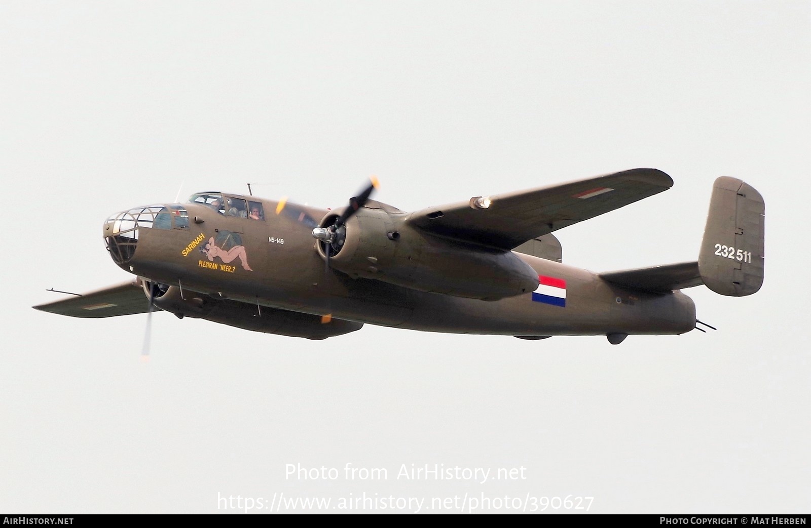 Aircraft Photo of PH-XXV / N5-149 | North American B-25N Mitchell | Netherlands East Indies - Air Force | AirHistory.net #390627