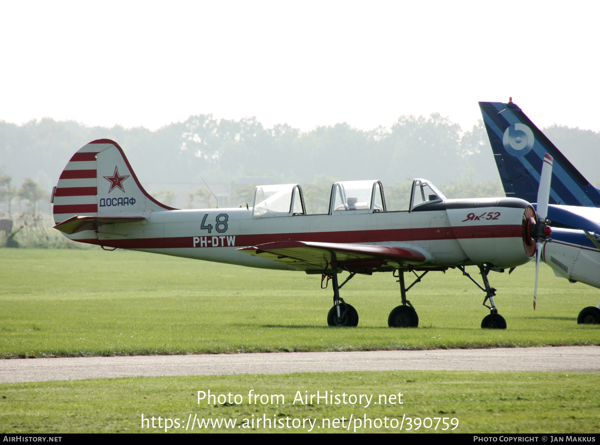 Aircraft Photo of PH-DTW | Yakovlev Yak-52 | Soviet Union - DOSAAF | AirHistory.net #390759