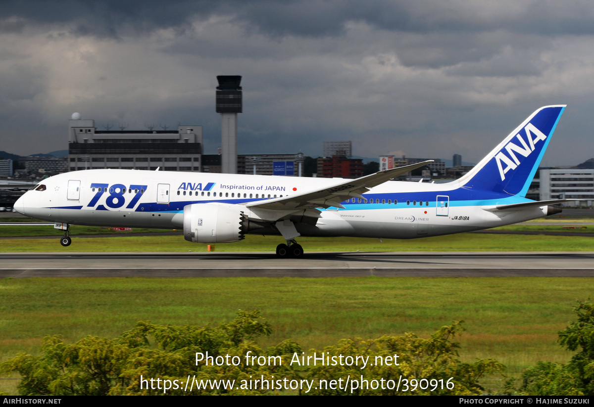 Aircraft Photo of JA818A | Boeing 787-8 Dreamliner | All Nippon Airways - ANA | AirHistory.net #390916