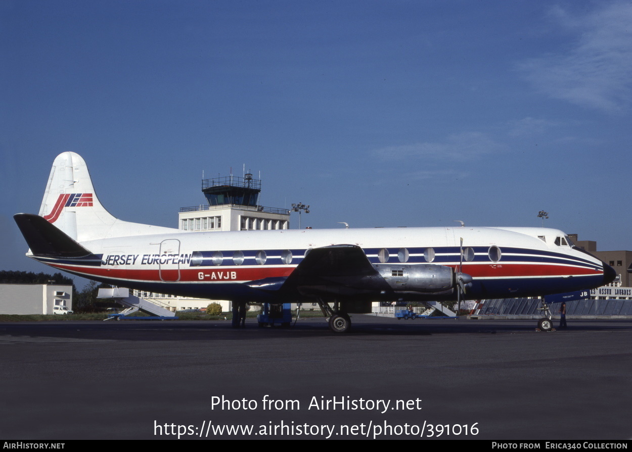 Aircraft Photo of G-AVJB | Vickers 815 Viscount | Jersey European Airways | AirHistory.net #391016