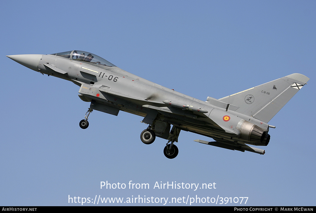 Aircraft Photo of C16-26 | Eurofighter EF-2000 Typhoon S | Spain - Air Force | AirHistory.net #391077