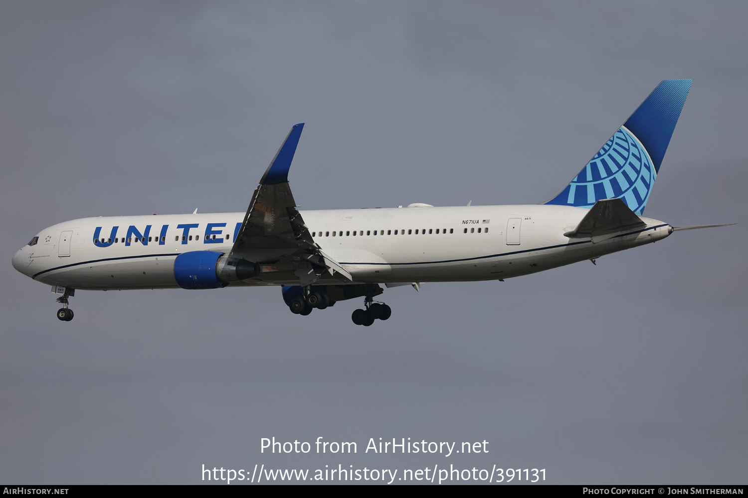 Aircraft Photo of N671UA | Boeing 767-322/ER | United Airlines | AirHistory.net #391131