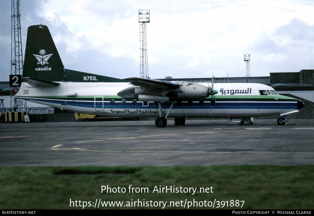 Aircraft Photo of N751L | Fairchild F-27J | Saudia - Saudi Arabian Airlines | AirHistory.net #391887