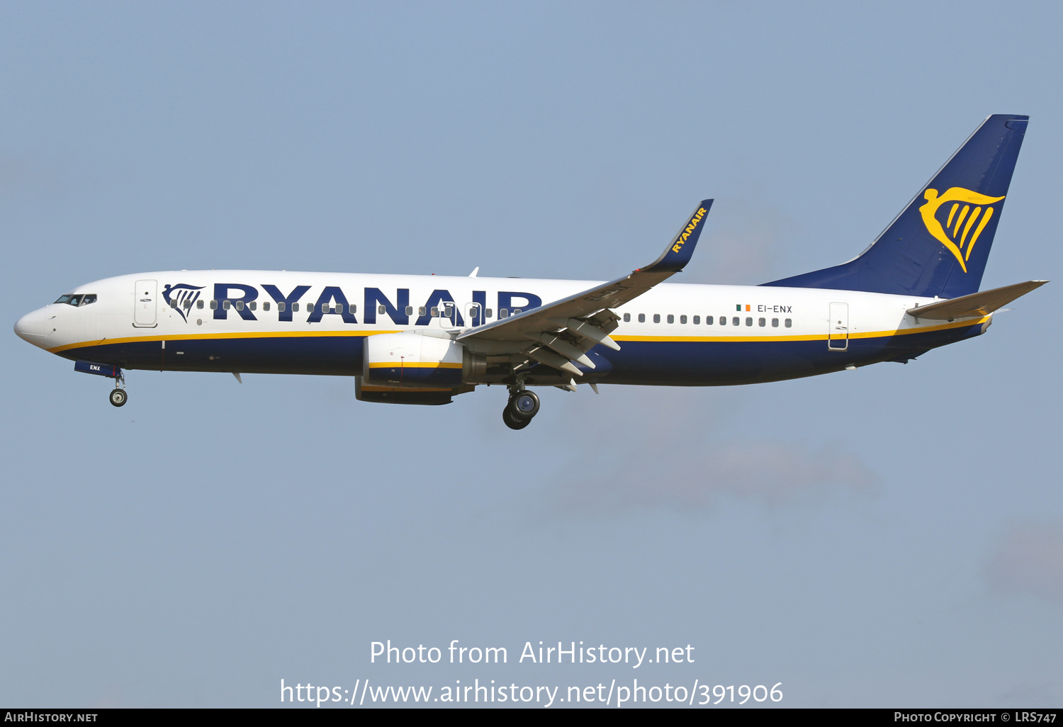 Aircraft Photo of EI-ENX | Boeing 737-8AS | Ryanair | AirHistory.net #391906