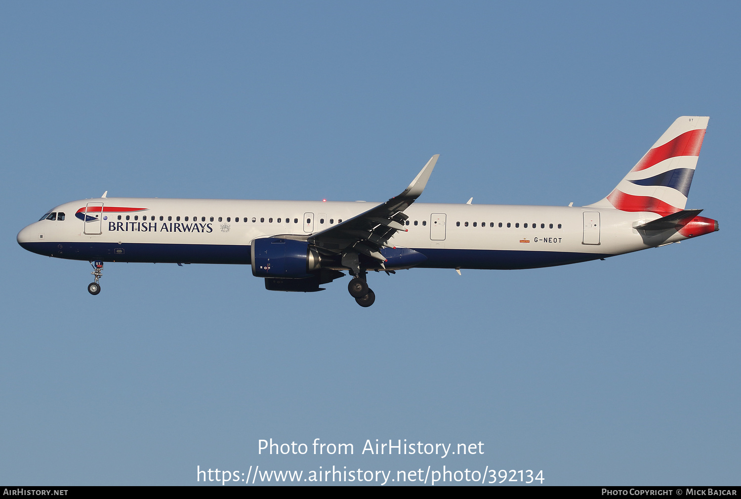 Aircraft Photo of G-NEOT | Airbus A321-251NX | British Airways | AirHistory.net #392134