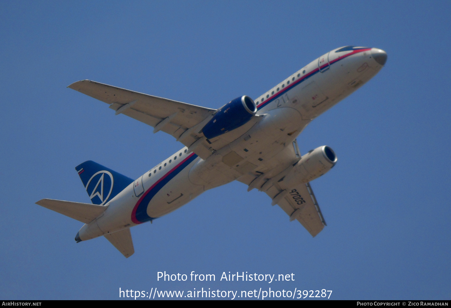 Aircraft Photo of 97005 | Sukhoi SSJ-100-95B Superjet 100 (RRJ-95B) | Sukhoi | AirHistory.net #392287