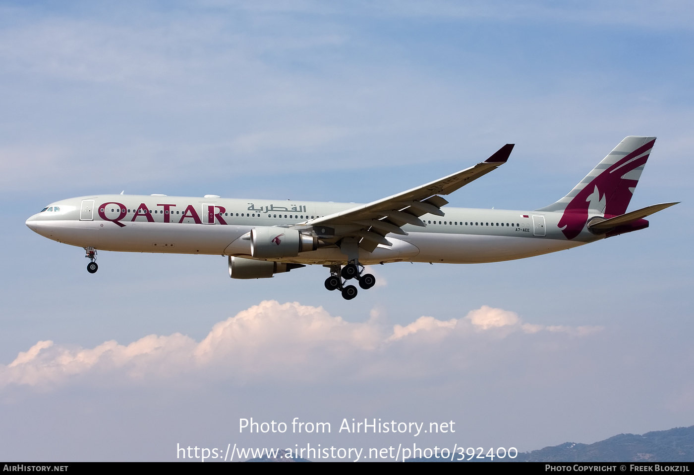 Aircraft Photo of A7-AEE | Airbus A330-302 | Qatar Airways | AirHistory.net #392400