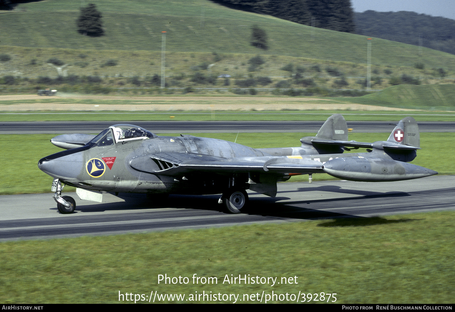 Aircraft Photo of J-1605 | De Havilland D.H. 112 Venom FB50 | Switzerland - Air Force | AirHistory.net #392875