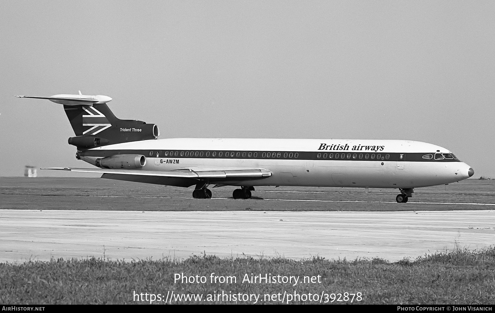 Aircraft Photo of G-AWZM | Hawker Siddeley HS-121 Trident 3B | British Airways | AirHistory.net #392878