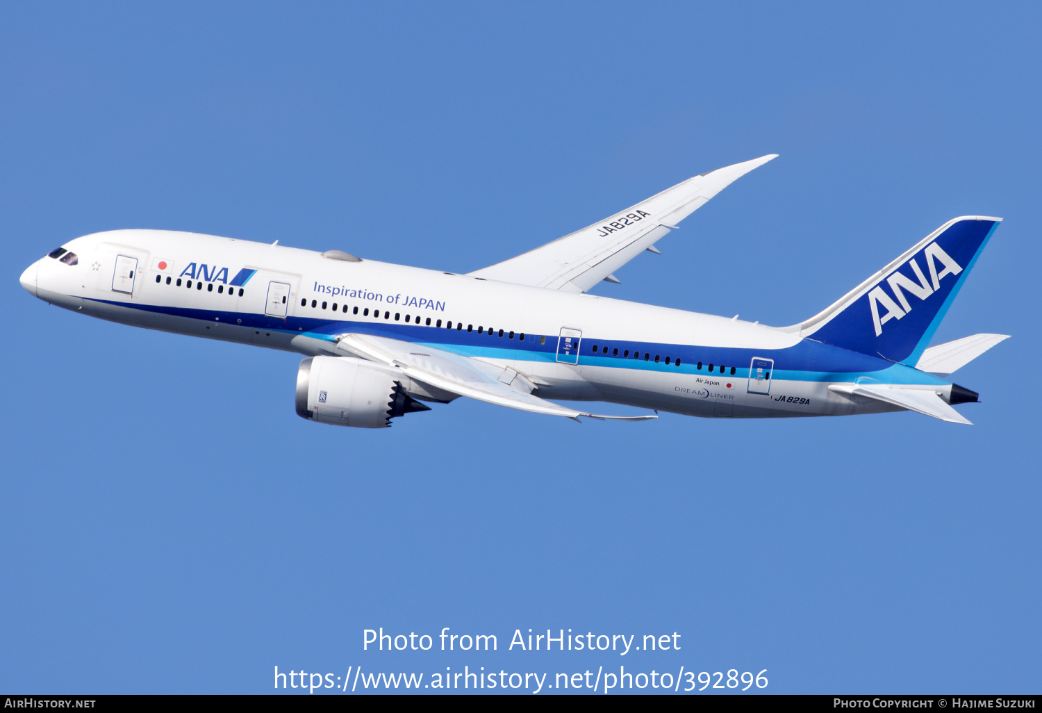 Aircraft Photo of JA829A | Boeing 787-8 Dreamliner | All Nippon Airways - ANA | AirHistory.net #392896