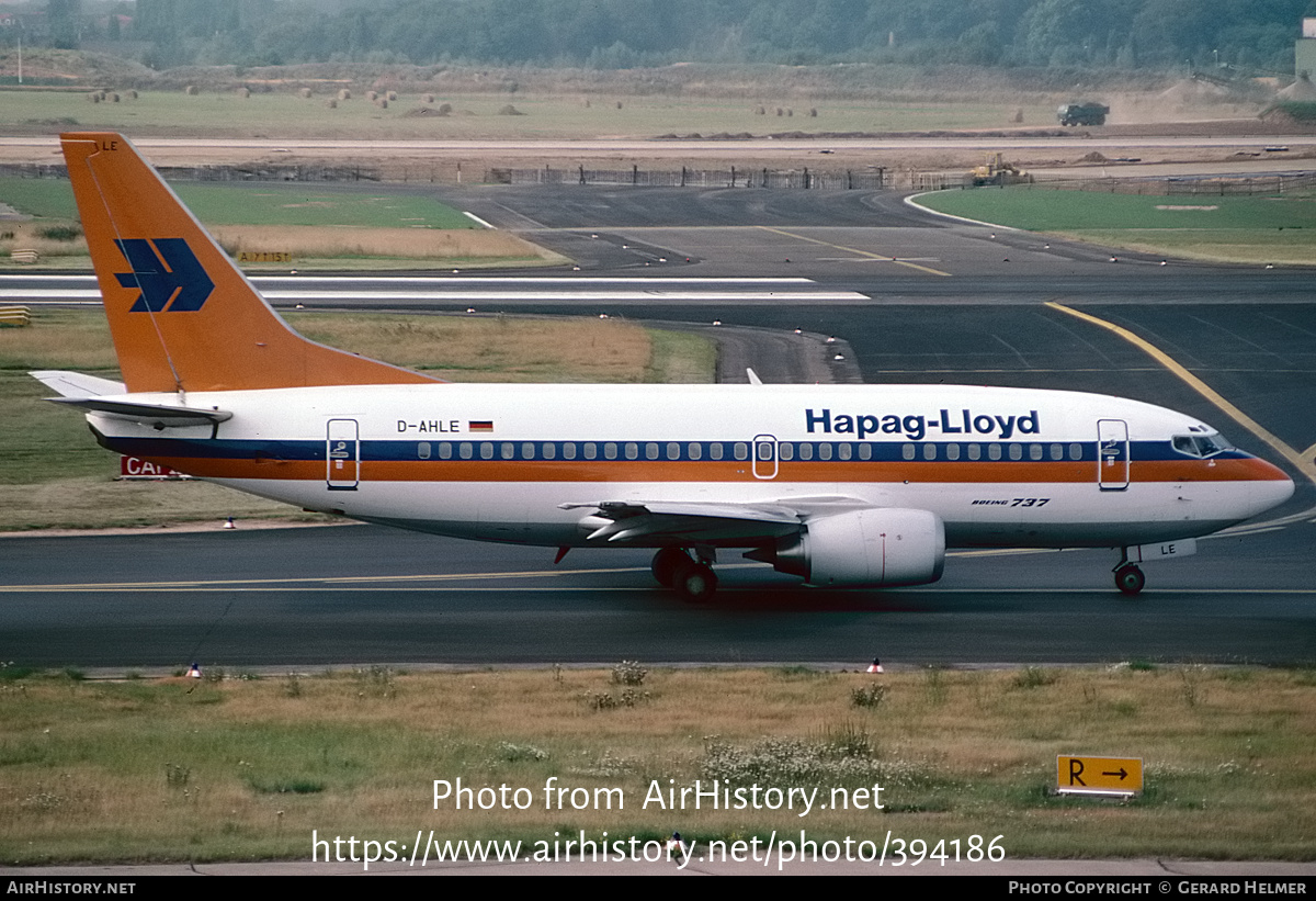 Aircraft Photo of D-AHLE | Boeing 737-5K5 | Hapag-Lloyd | AirHistory.net #394186