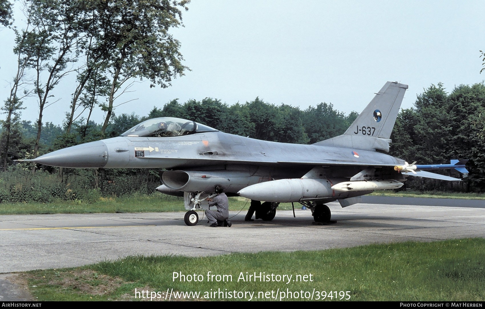 Aircraft Photo of J-637 | General Dynamics F-16A Fighting Falcon | Netherlands - Air Force | AirHistory.net #394195