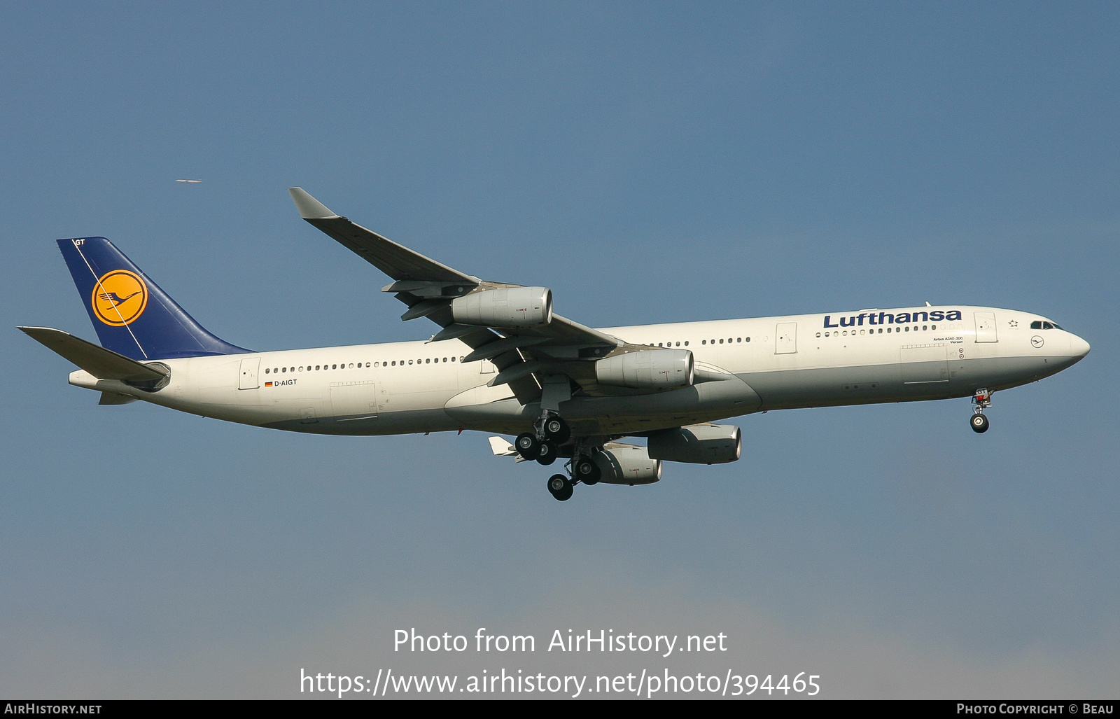 Aircraft Photo of D-AIGT | Airbus A340-313X | Lufthansa | AirHistory.net #394465