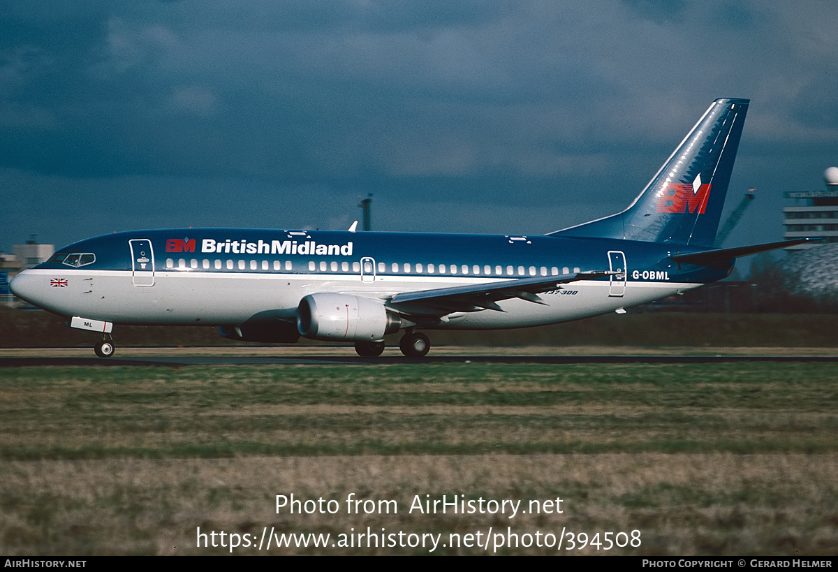 Aircraft Photo of G-OBML | Boeing 737-3Q8 | British Midland Airways - BMA | AirHistory.net #394508