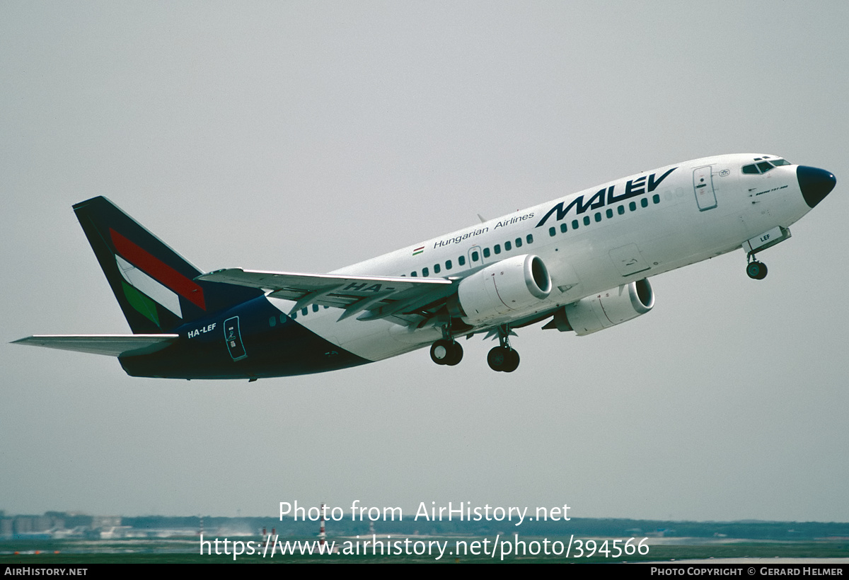 Aircraft Photo of HA-LEF | Boeing 737-3Y0 | Malév - Hungarian Airlines | AirHistory.net #394566