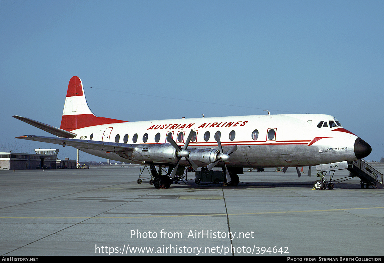 Aircraft Photo of OE-LAK | Vickers 837 Viscount | Austrian Airlines | AirHistory.net #394642