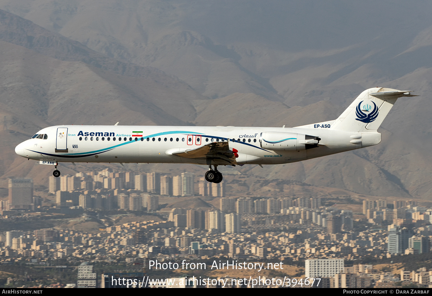 Aircraft Photo of EP-ASQ | Fokker 100 (F28-0100) | Iran Aseman Airlines | AirHistory.net #394677