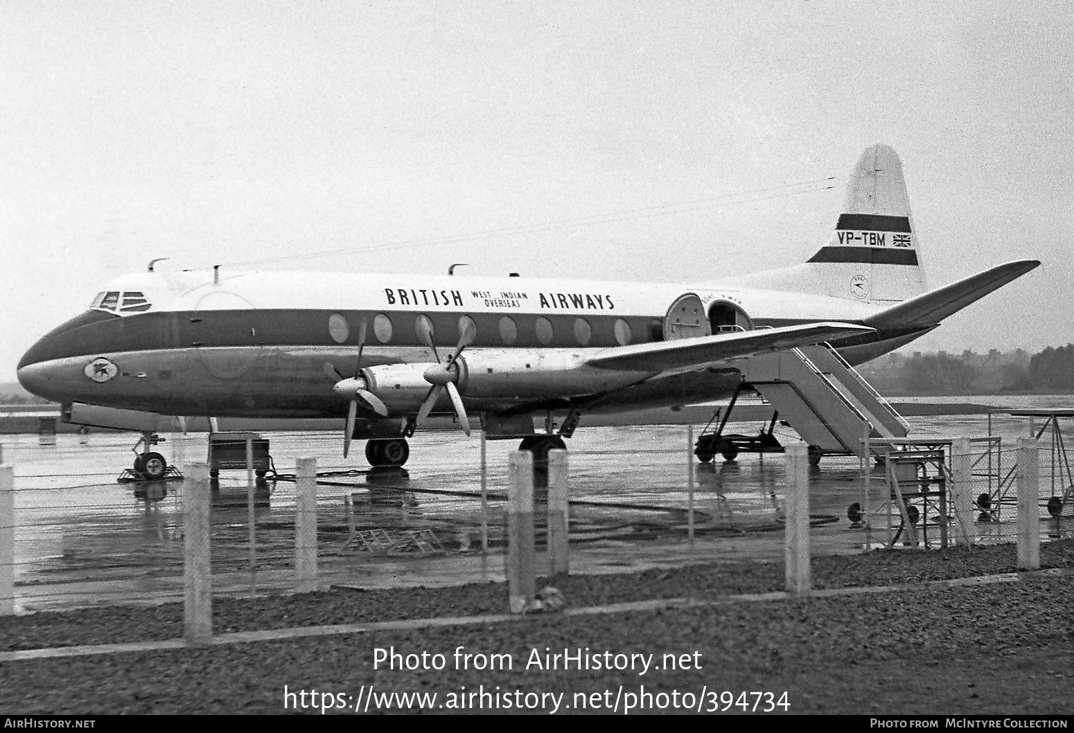 Aircraft Photo of VP-TBM | Vickers 702 Viscount | British West Indian Overseas Airways | AirHistory.net #394734