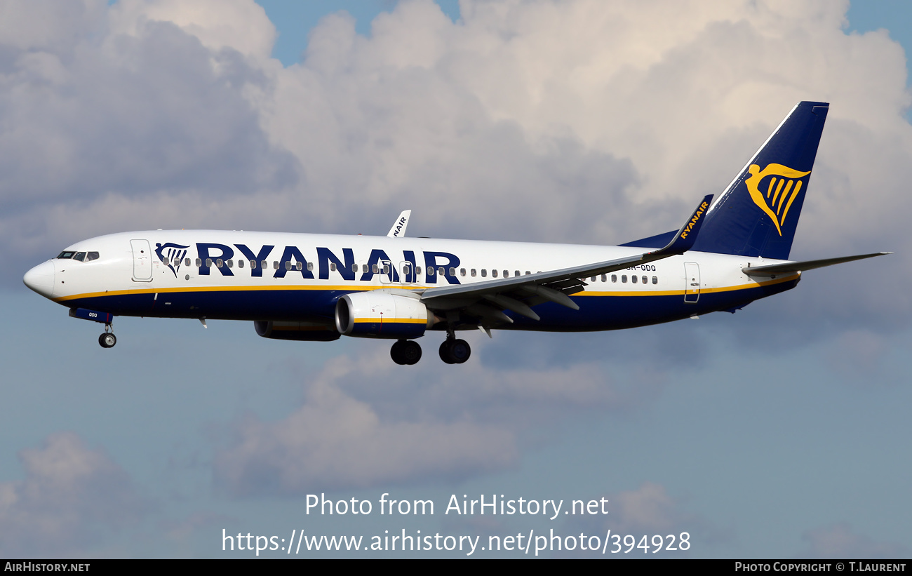 Aircraft Photo of 9H-QDQ | Boeing 737-800 | Ryanair | AirHistory.net #394928