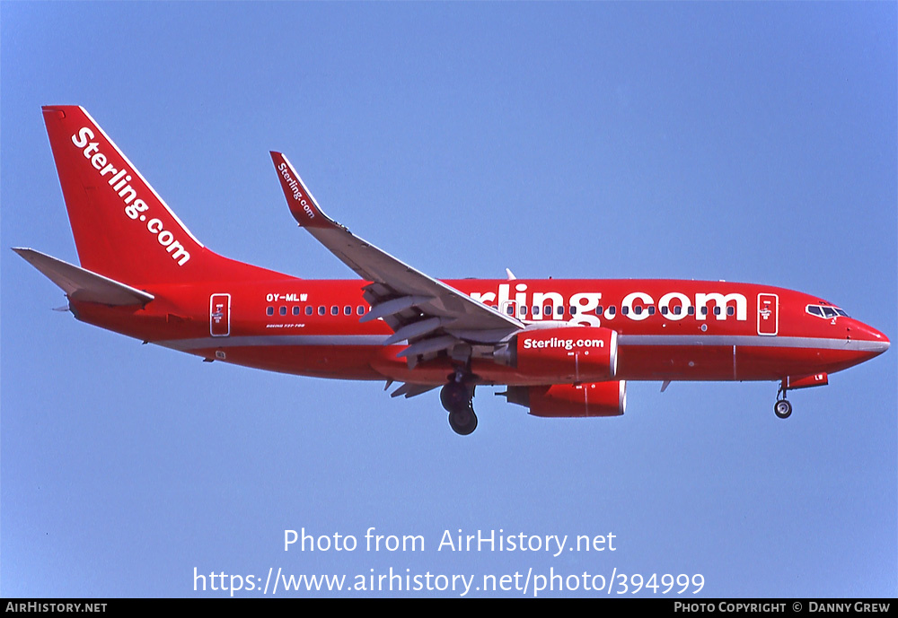 Aircraft Photo of OY-MLW | Boeing 737-73S | Sterling Airlines | AirHistory.net #394999