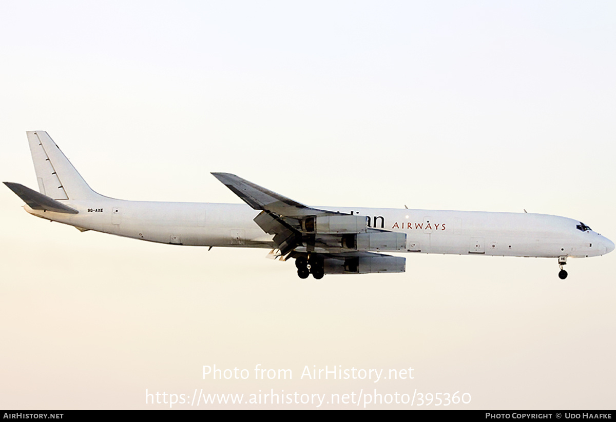 Aircraft Photo of 9G-AXE | McDonnell Douglas DC-8-63 | Meridian Airways | AirHistory.net #395360