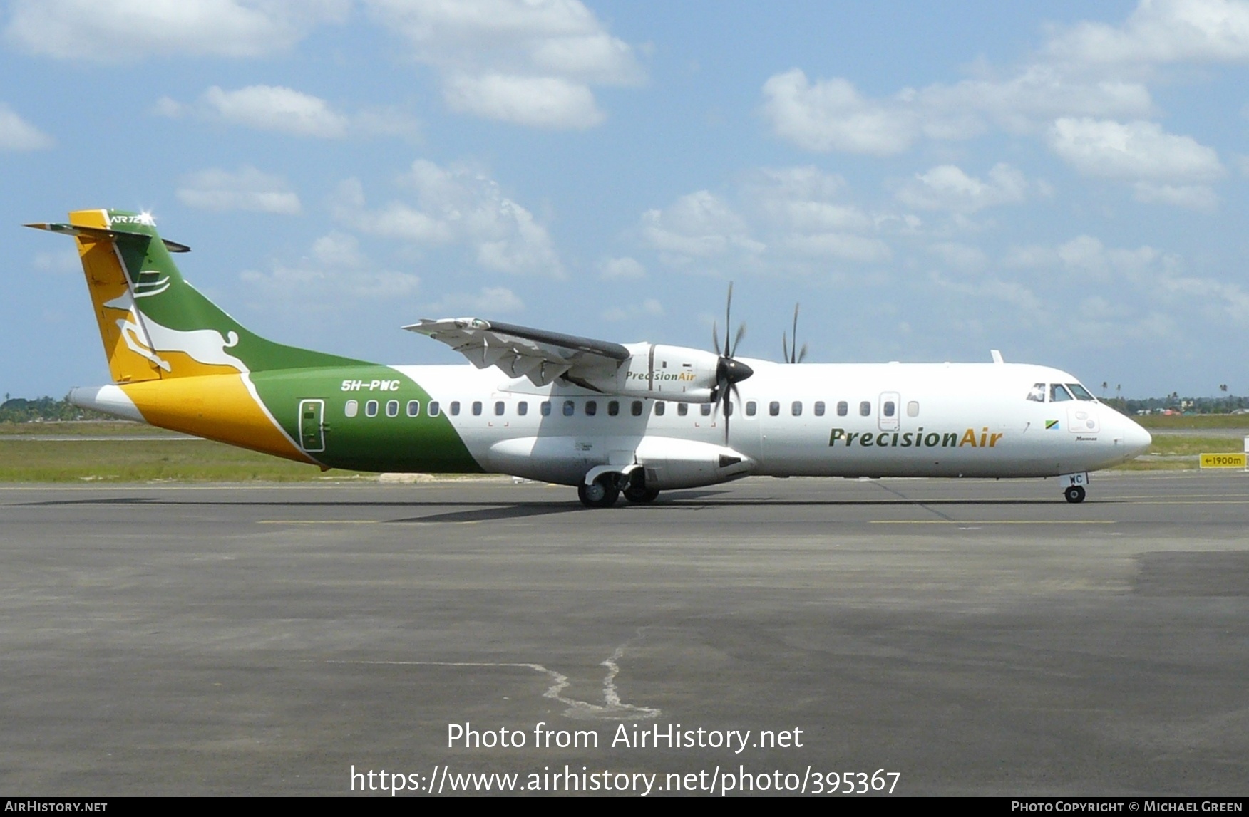 Aircraft Photo of 5H-PWC | ATR ATR-72-500 (ATR-72-212A) | Precision Air | AirHistory.net #395367