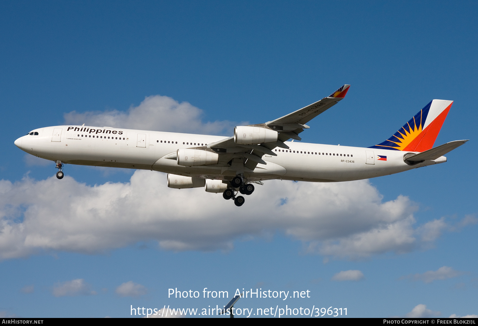 Aircraft Photo of RP-C3436 | Airbus A340-313X | Philippine Airlines | AirHistory.net #396311