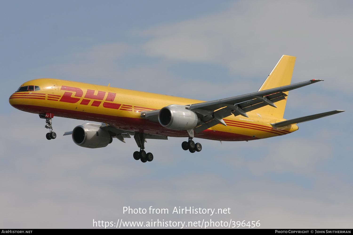 Aircraft Photo of OO-DPJ | Boeing 757-236/SF | DHL International | AirHistory.net #396456