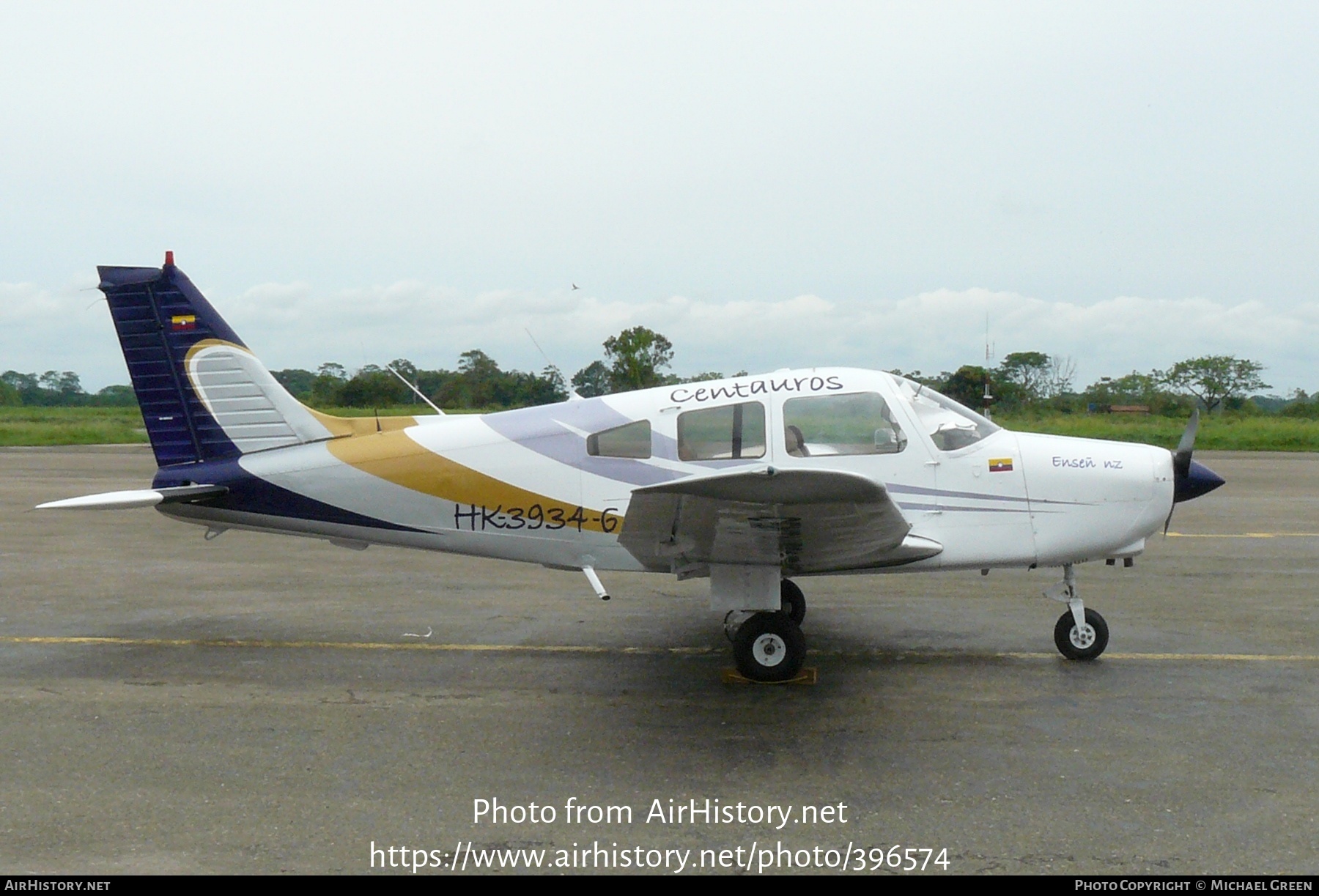 Aircraft Photo of HK-3934-G | Piper PA-28-161 Cherokee Warrior II | Centauros Escuela de Aviación | AirHistory.net #396574