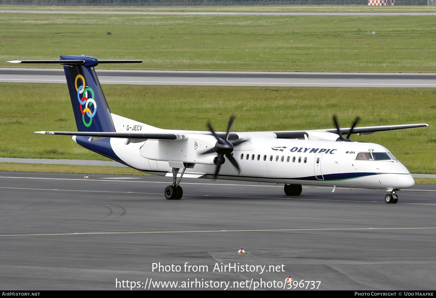 Aircraft Photo of G-JECV | Bombardier DHC-8-402 Dash 8 | Olympic | AirHistory.net #396737