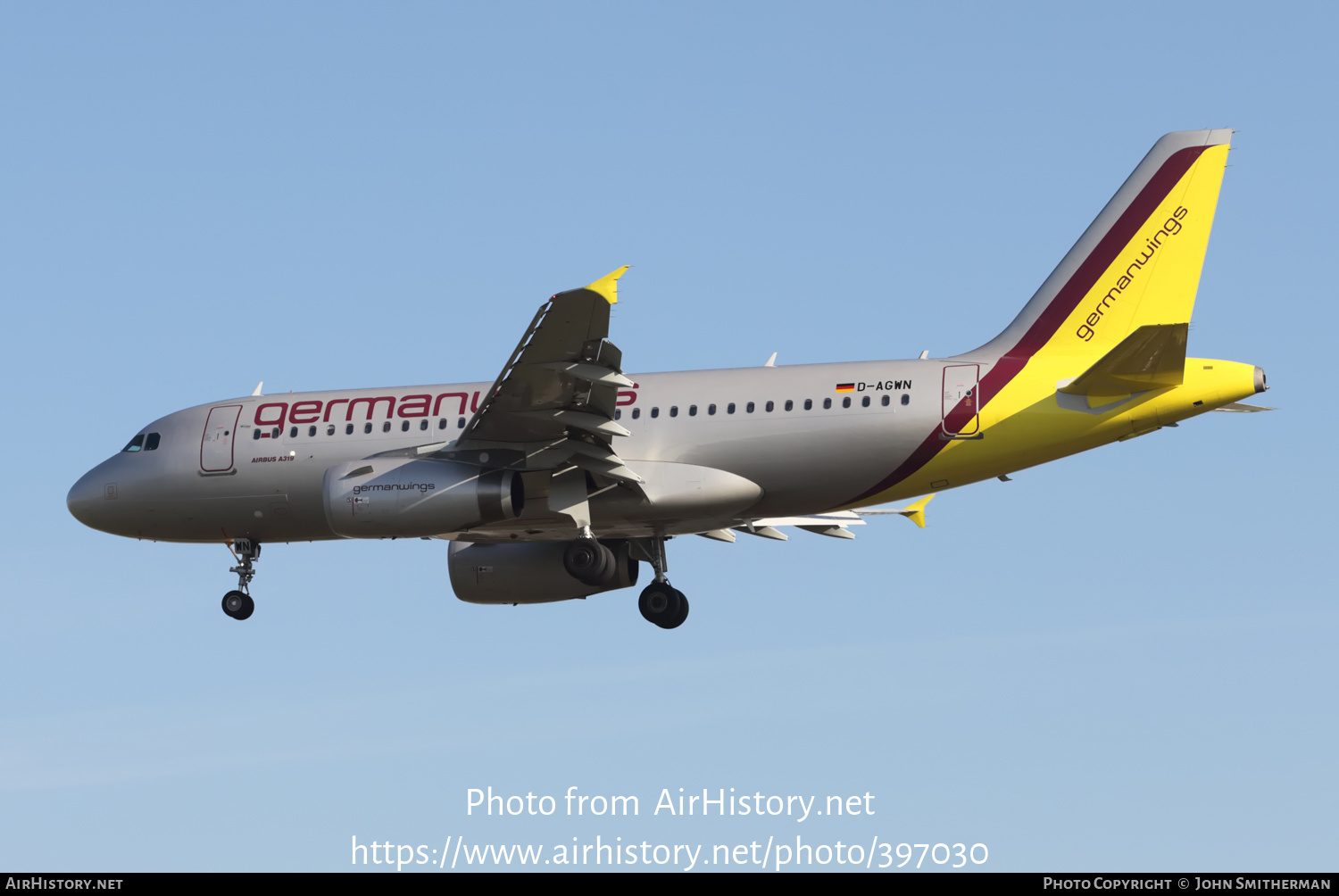 Aircraft Photo of D-AGWN | Airbus A319-132 | Germanwings | AirHistory.net #397030