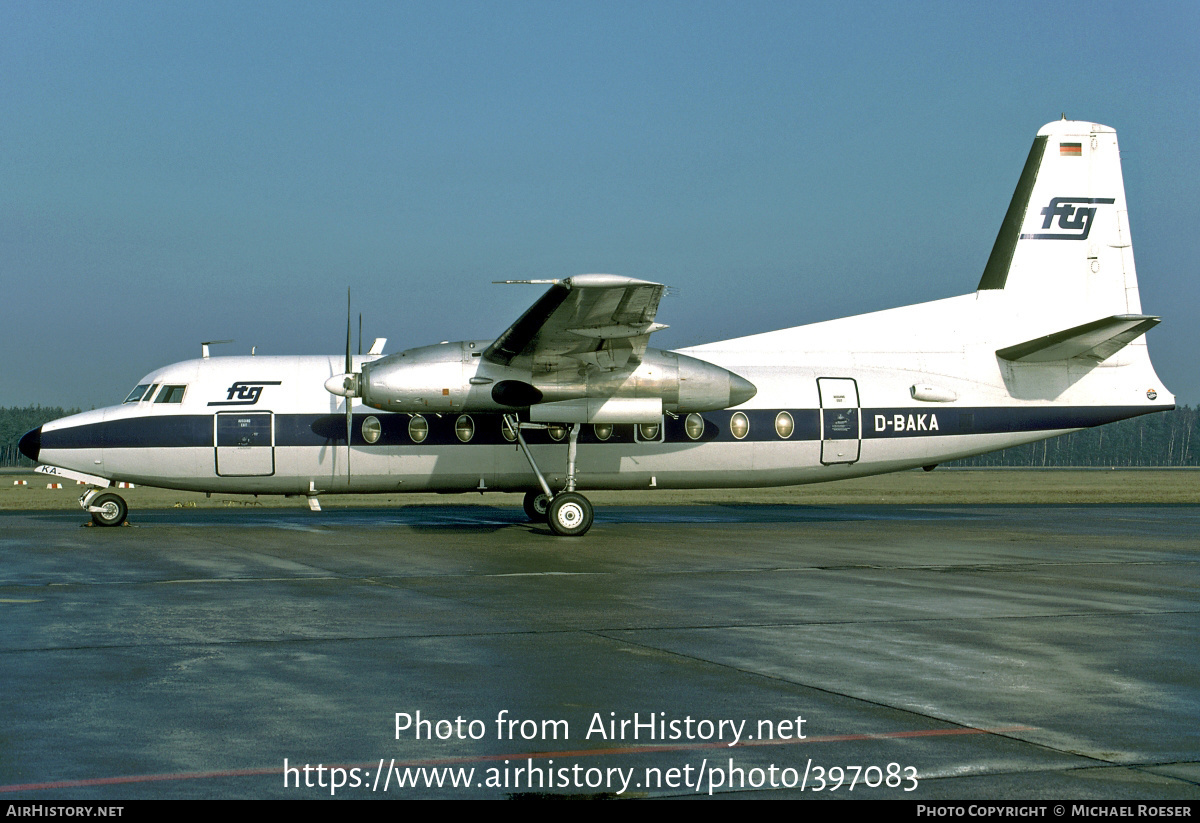 Aircraft Photo of D-BAKA | Fokker F27-100 Friendship | FTG Air Service | AirHistory.net #397083