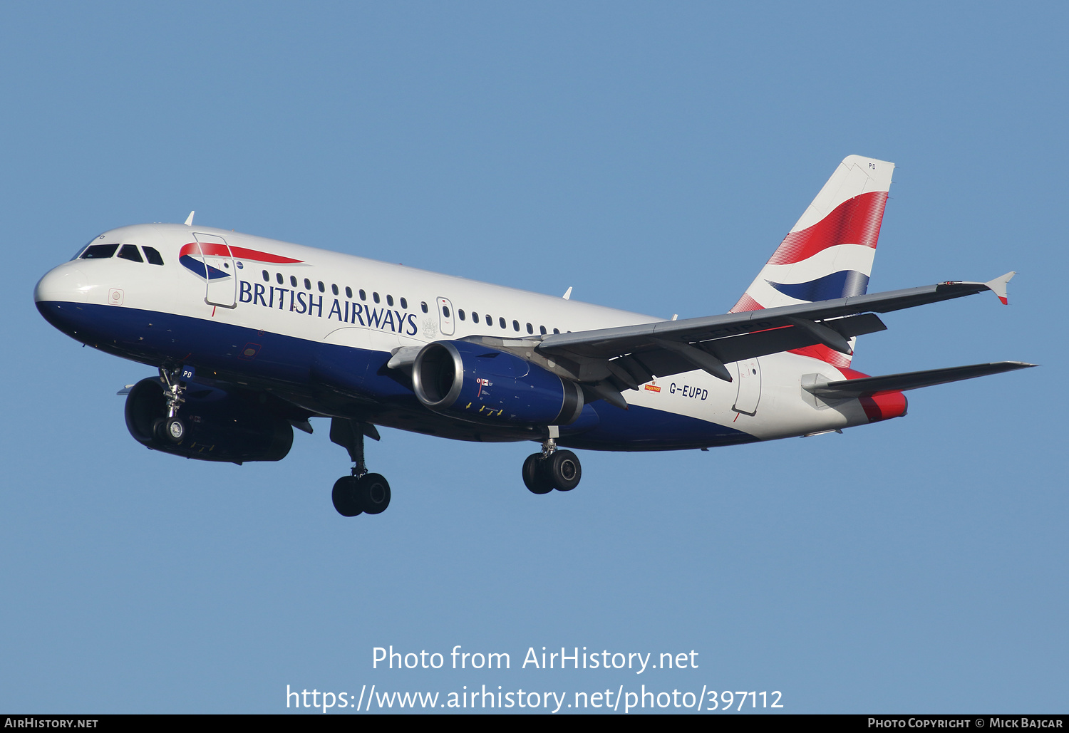 Aircraft Photo of G-EUPD | Airbus A319-131 | British Airways | AirHistory.net #397112