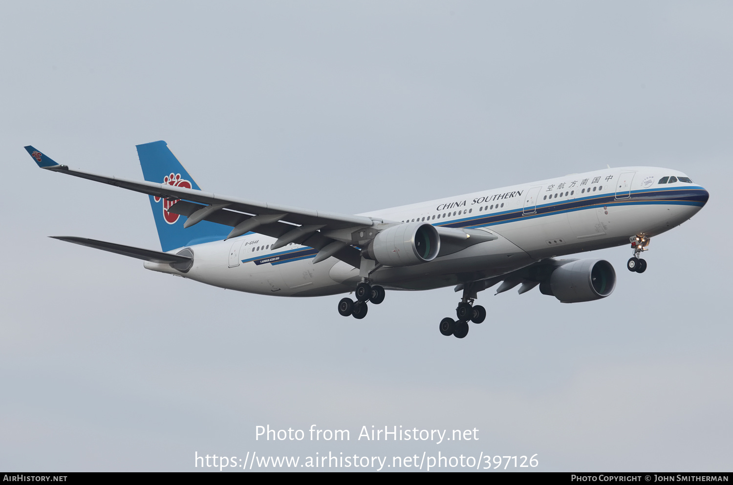 Aircraft Photo of B-6548 | Airbus A330-223 | China Southern Airlines | AirHistory.net #397126