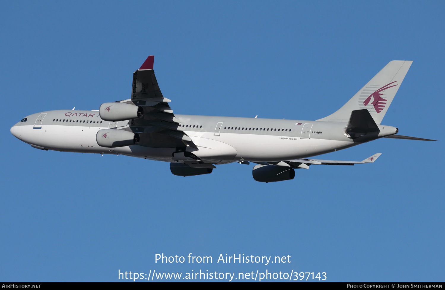 Aircraft Photo of A7-HHK | Airbus A340-211 | Qatar Airways | AirHistory.net #397143