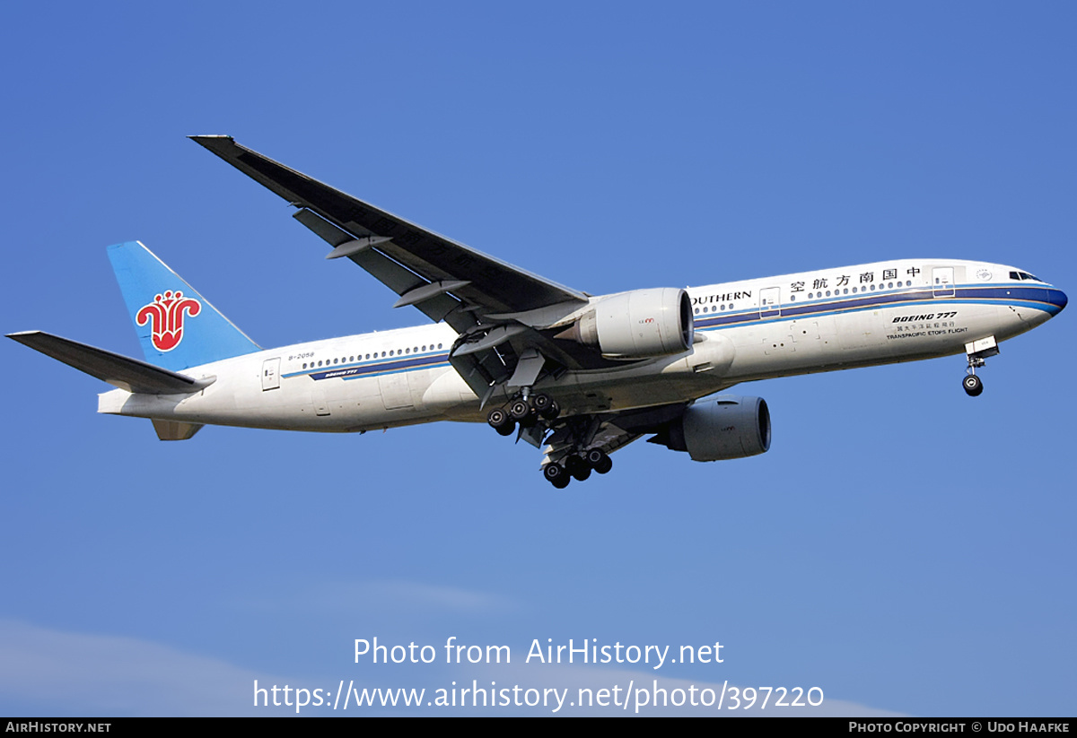 Aircraft Photo of B-2058 | Boeing 777-21B/ER | China Southern Airlines ...