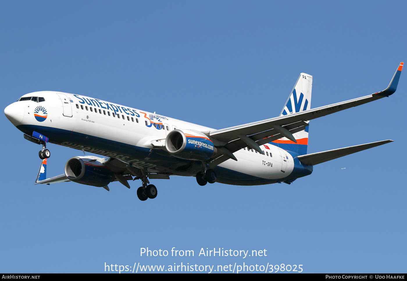 Aircraft Photo of TC-SPA | Boeing 737-8HX | SunExpress | AirHistory.net #398025