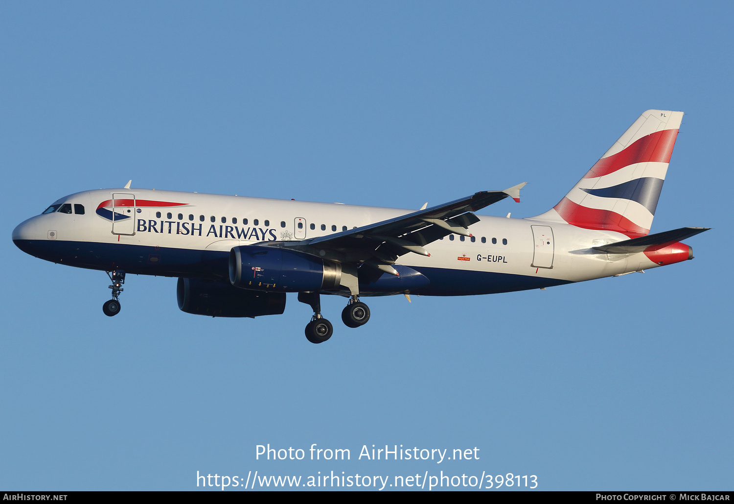 Aircraft Photo of G-EUPL | Airbus A319-131 | British Airways | AirHistory.net #398113