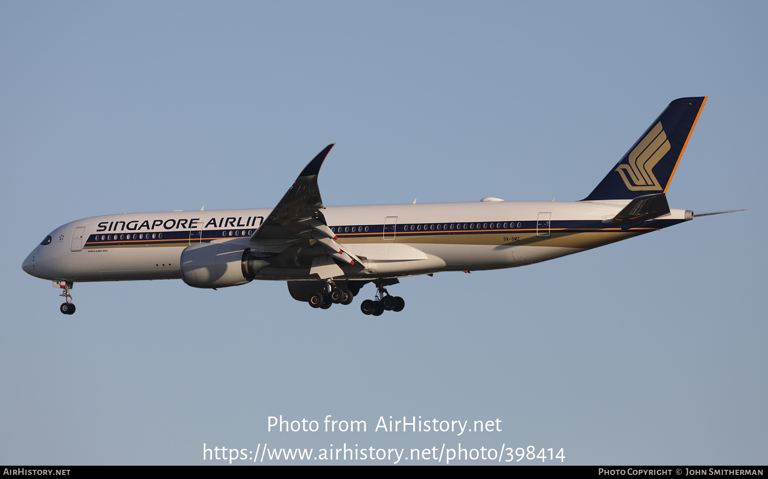 Aircraft Photo of 9V-SMZ | Airbus A350-941 | Singapore Airlines | AirHistory.net #398414