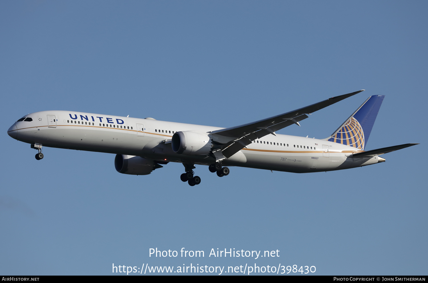 Aircraft Photo of N91007 | Boeing 787-10 Dreamliner | United Airlines | AirHistory.net #398430