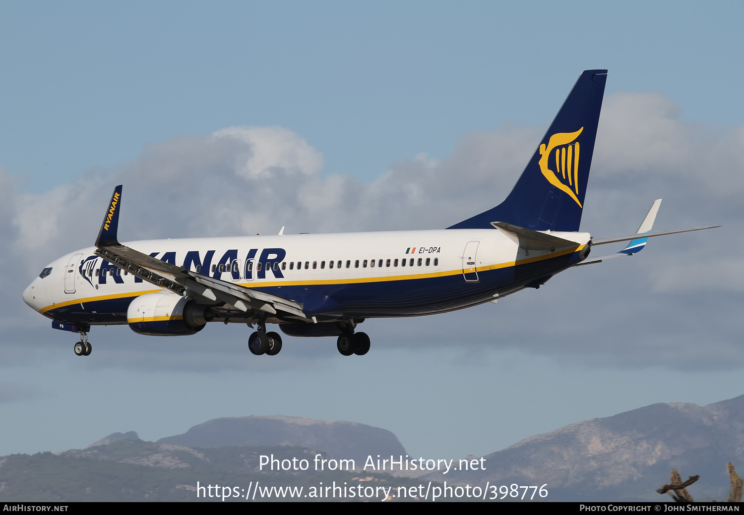 Aircraft Photo of EI-DPA | Boeing 737-8AS | Ryanair | AirHistory.net #398776