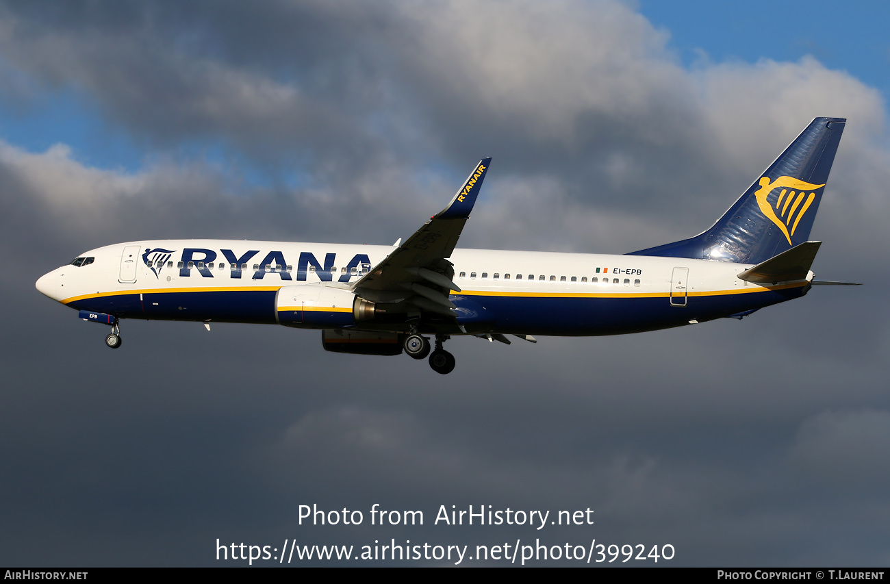 Aircraft Photo of EI-EPB | Boeing 737-8AS | Ryanair | AirHistory.net #399240