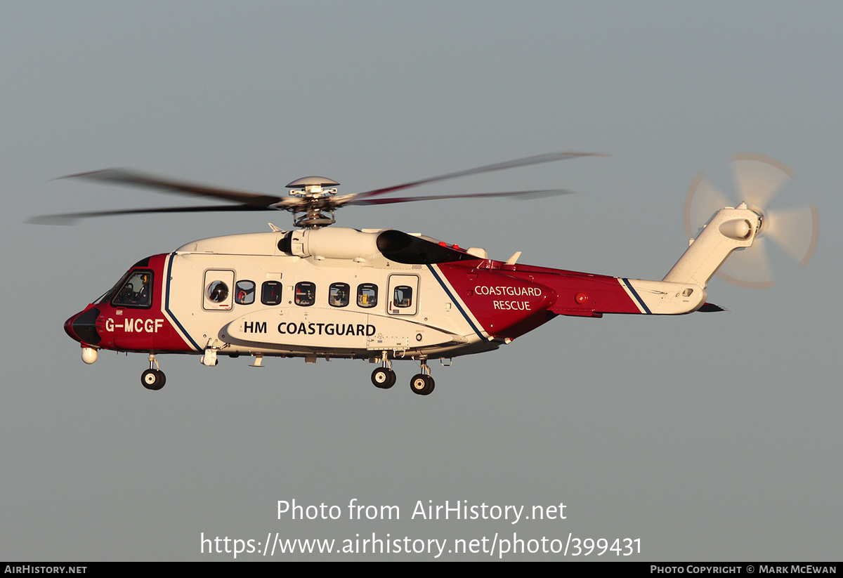 Aircraft Photo of G-MCGF | Sikorsky S-92A | HM Coastguard | AirHistory.net #399431