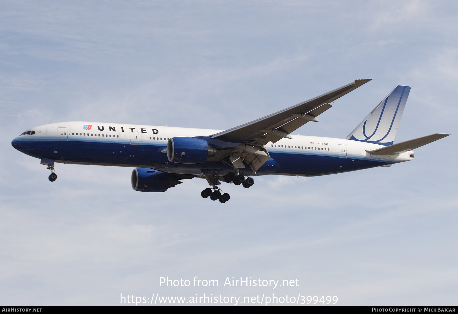 Aircraft Photo of N774UA | Boeing 777-222 | United Airlines | AirHistory.net #399499